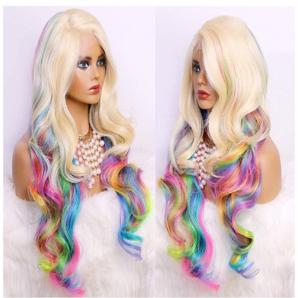 24” Rainbow Lace Front Wigs - Picture 2 of 7